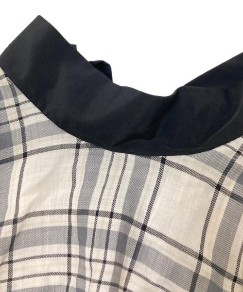 FRAY ID（フレイ アイディー）FRAY ID (フレイ アイディー) バックリボンノースリチェックAラインワンピース グレーの古着・服飾アイテム