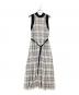 FRAY ID（フレイ アイディー）の古着「バックリボンノースリチェックAラインワンピース」｜グレー