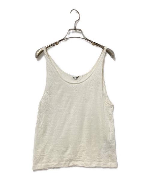 Saint Laurent Paris（サンローランパリ）Saint Laurent Paris (サンローランパリ) ロゴ刺繍ノースリーブカットソー ホワイト サイズ:Mの古着・服飾アイテム
