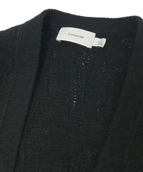 COACH（コーチ）COACH (コーチ) シグネチャーニットカーディガン ブラック サイズ:Mの古着・服飾アイテム