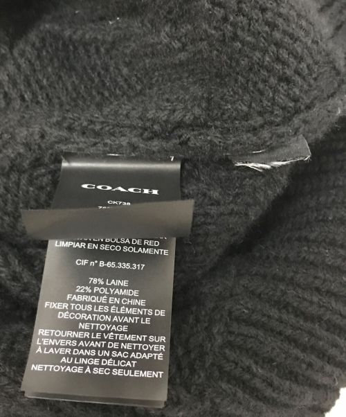 COACH（コーチ）COACH (コーチ) シグネチャーニットカーディガン ブラック サイズ:Mの古着・服飾アイテム