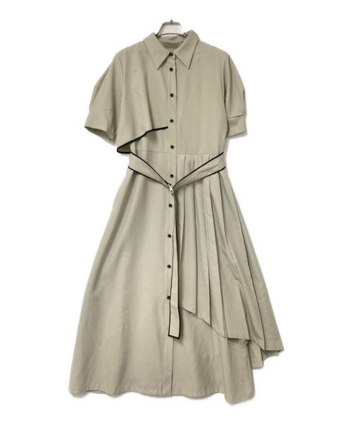 UNITED TOKYO（ユナイテッドトーキョー）UNITED TOKYO (ユナイテッドトーキョー) ハーフパイピングプリーツワンピース ベージュ サイズ:FREEの古着・服飾アイテム