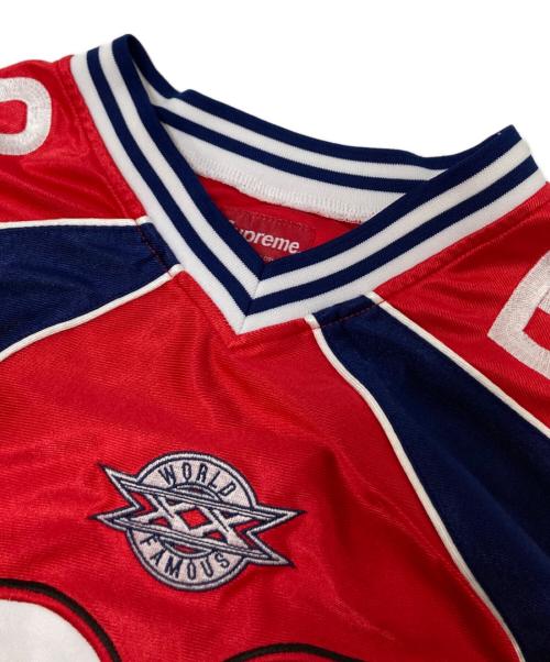 SUPREME（シュプリーム）SUPREME (シュプリーム) Paneled football jersey レッド×ネイビー サイズ:Mの古着・服飾アイテム