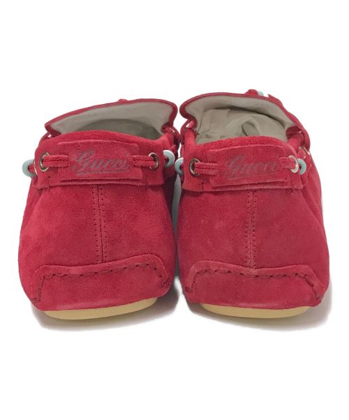 GUCCI（グッチ）GUCCI (グッチ) スウェードドライビングシューズ レッド サイズ:11 1/2の古着・服飾アイテム