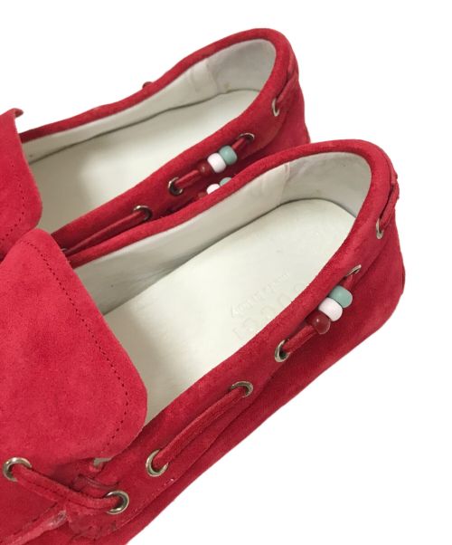 GUCCI（グッチ）GUCCI (グッチ) スウェードドライビングシューズ レッド サイズ:11 1/2の古着・服飾アイテム