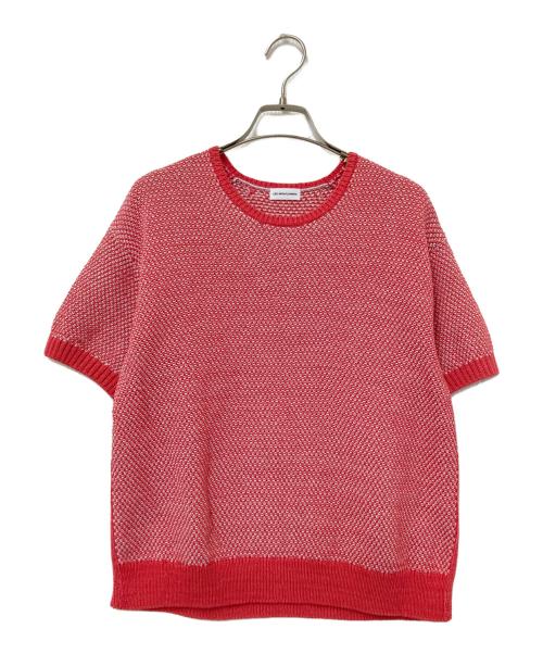 LIFE WITH FLOWERS.（ライフ ウィズ フラワーズ）LIFE WITH FLOWERS. (ライフ ウィズ フラワーズ) ミックスカラーショートスリーブニット ピンク サイズ:1の古着・服飾アイテム