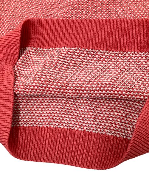 LIFE WITH FLOWERS.（ライフ ウィズ フラワーズ）LIFE WITH FLOWERS. (ライフ ウィズ フラワーズ) ミックスカラーショートスリーブニット ピンク サイズ:1の古着・服飾アイテム