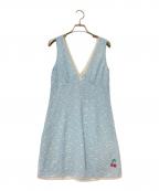 COACHコーチ）の古着「フローラル スリーブレス スリップ ドレス」｜ブルー