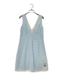 COACH（コーチ）の古着「フローラル スリーブレス スリップ ドレス」｜ブルー