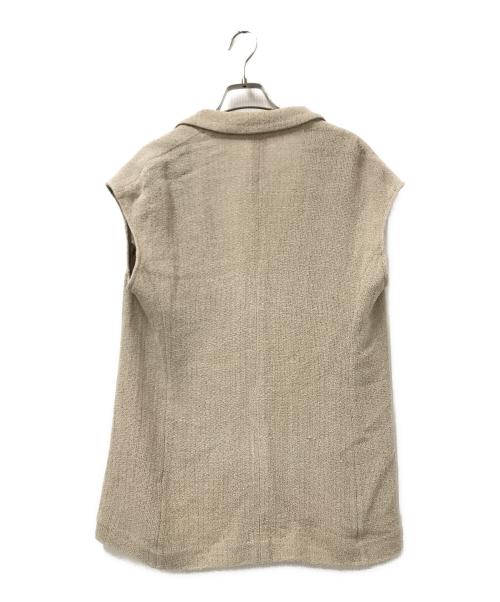 Sov.（ソブ）Sov. (ソブ) リネンノースリーブジャケット ベージュ サイズ:36の古着・服飾アイテム