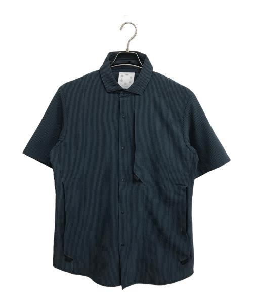 alk phenix（アルクフェニックス）alk phenix (アルクフェニックス) ワッシャーストライプシャツ ネイビー サイズ:Mの古着・服飾アイテム