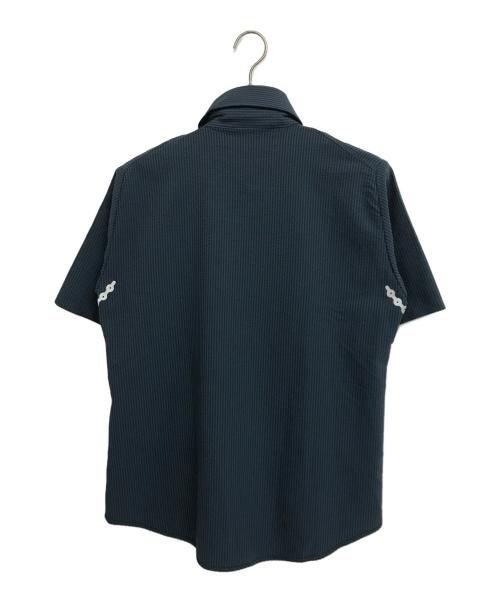 alk phenix（アルクフェニックス）alk phenix (アルクフェニックス) ワッシャーストライプシャツ ネイビー サイズ:Mの古着・服飾アイテム