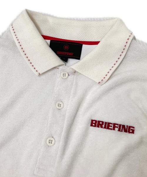 BRIEFING（ブリーフィング）BRIEFING (ブリーフィング) パイル地ポロシャツ ホワイト サイズ:Lの古着・服飾アイテム