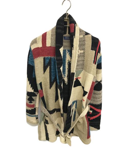 POLO RALPH LAUREN（ポロ・ラルフローレン）POLO RALPH LAUREN (ポロ・ラルフローレン) ネイティブニットガウンカーディガン アイボリー サイズ:XSの古着・服飾アイテム
