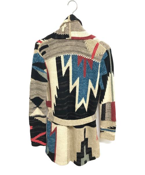 POLO RALPH LAUREN（ポロ・ラルフローレン）POLO RALPH LAUREN (ポロ・ラルフローレン) ネイティブニットガウンカーディガン アイボリー サイズ:XSの古着・服飾アイテム