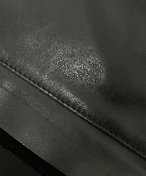 yohji yamamoto+noir（ヨウジヤマモトプリュスノアール）yohji yamamoto+noir (ヨウジヤマモトプリュスノアール) レザーストールバッグ ブラック サイズ:下記参照の古着・服飾アイテム