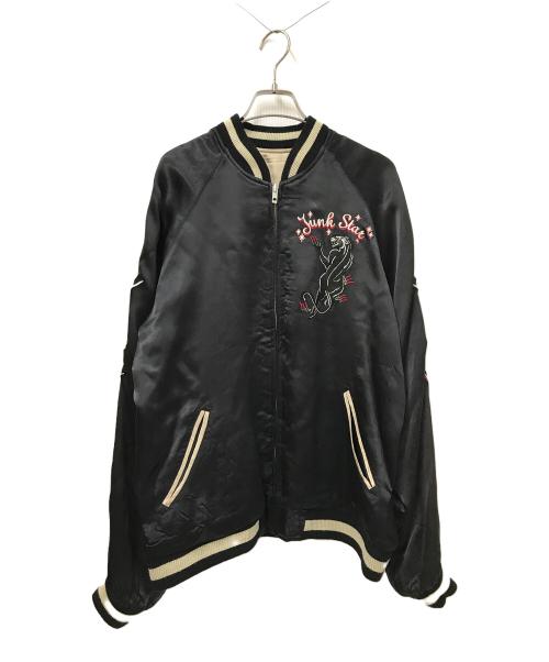 JUNK STAR（ジャンクスター）JUNK STAR (ジャンクスター) スカジャン ブラック×ベージュ サイズ:Lの古着・服飾アイテム