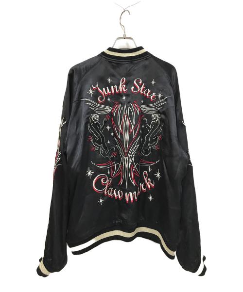 JUNK STAR（ジャンクスター）JUNK STAR (ジャンクスター) スカジャン ブラック×ベージュ サイズ:Lの古着・服飾アイテム