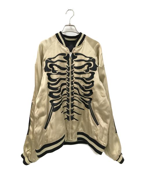 JUNK STAR（ジャンクスター）JUNK STAR (ジャンクスター) スカジャン ブラック×ベージュ サイズ:Lの古着・服飾アイテム