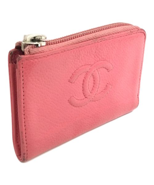 CHANEL（シャネル）CHANEL (シャネル) キャビアスキンココマークコインケース ピンク サイズ:下記参照の古着・服飾アイテム