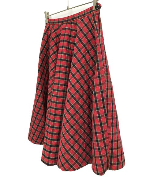 BEAMS BOY（ビームスボーイ）BEAMS BOY (ビームスボーイ) キルティング サーキュラー スカート レッド サイズ:Freeの古着・服飾アイテム