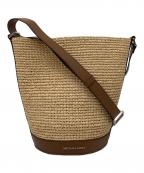 MICHAEL KORSマイケル・コース）の古着「Townsend Medium Straw Bucket Messenger」｜ベージュ