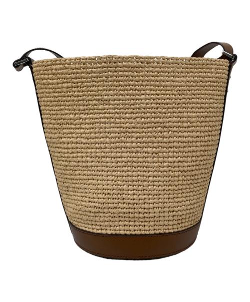 MICHAEL KORS（マイケル・コース）MICHAEL KORS (マイケルコース) Townsend Medium Straw Bucket Messenger ベージュの古着・服飾アイテム