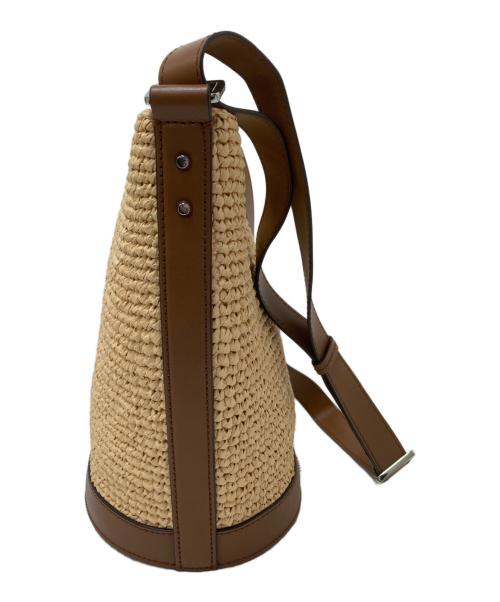 MICHAEL KORS（マイケル・コース）MICHAEL KORS (マイケルコース) Townsend Medium Straw Bucket Messenger ベージュの古着・服飾アイテム