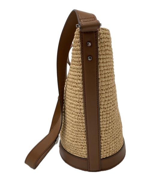 MICHAEL KORS（マイケル・コース）MICHAEL KORS (マイケルコース) Townsend Medium Straw Bucket Messenger ベージュの古着・服飾アイテム