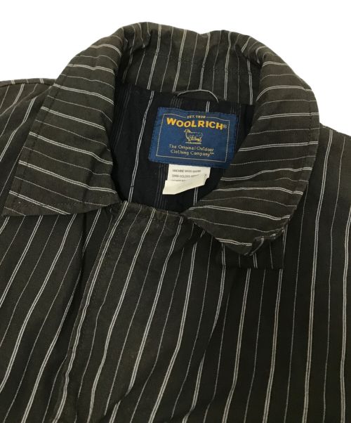WOOLRICH（ウールリッチ）WOOLRICH (ウールリッチ) ストライプ中綿ジャケット ブラック サイズ:Mの古着・服飾アイテム