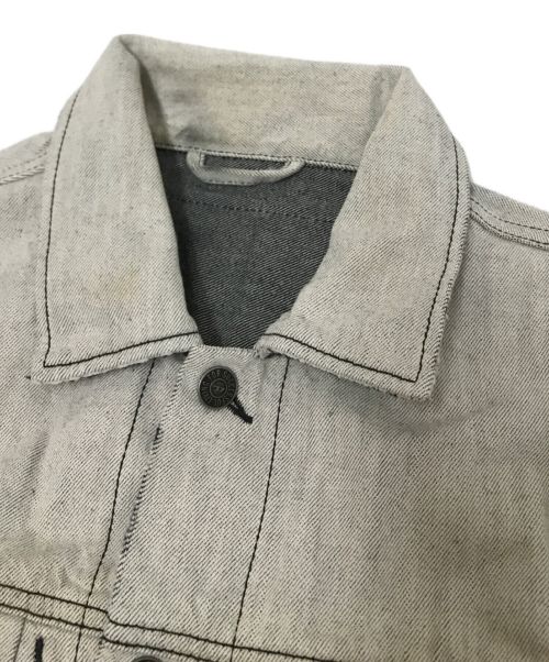 DIESEL（ディーゼル）DIESEL (ディーゼル) バックパッチデザインデニムジャケット グレー サイズ:Sの古着・服飾アイテム