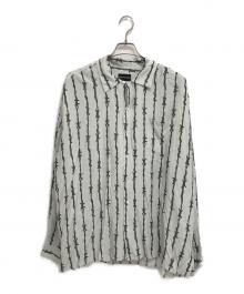 COTTON PAN（コットンパン）の古着「総柄シャツ」｜ホワイト×グリーン