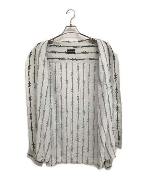 COTTON PAN（コットンパン）COTTON PAN (コットンパン) 総柄シャツ ホワイト×グリーン サイズ:4の古着・服飾アイテム