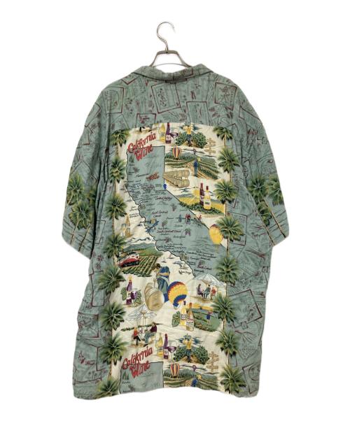 reyn spooner（レイン スプナー）reyn spooner (レイン スプナー) 80-90‘S総柄オープンカラーシャツ グリーン×ベージュ サイズ:XLの古着・服飾アイテム