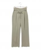 green label relaxingグリーンレーベルリラクシング）の古着「FM ベルト テーパード パンツ」｜ベージュ