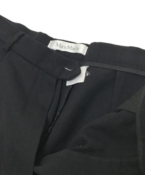 MaxMara（マックスマーラ）MaxMara (マックスマーラ) ウールタックパンツ ブラック サイズ:42の古着・服飾アイテム