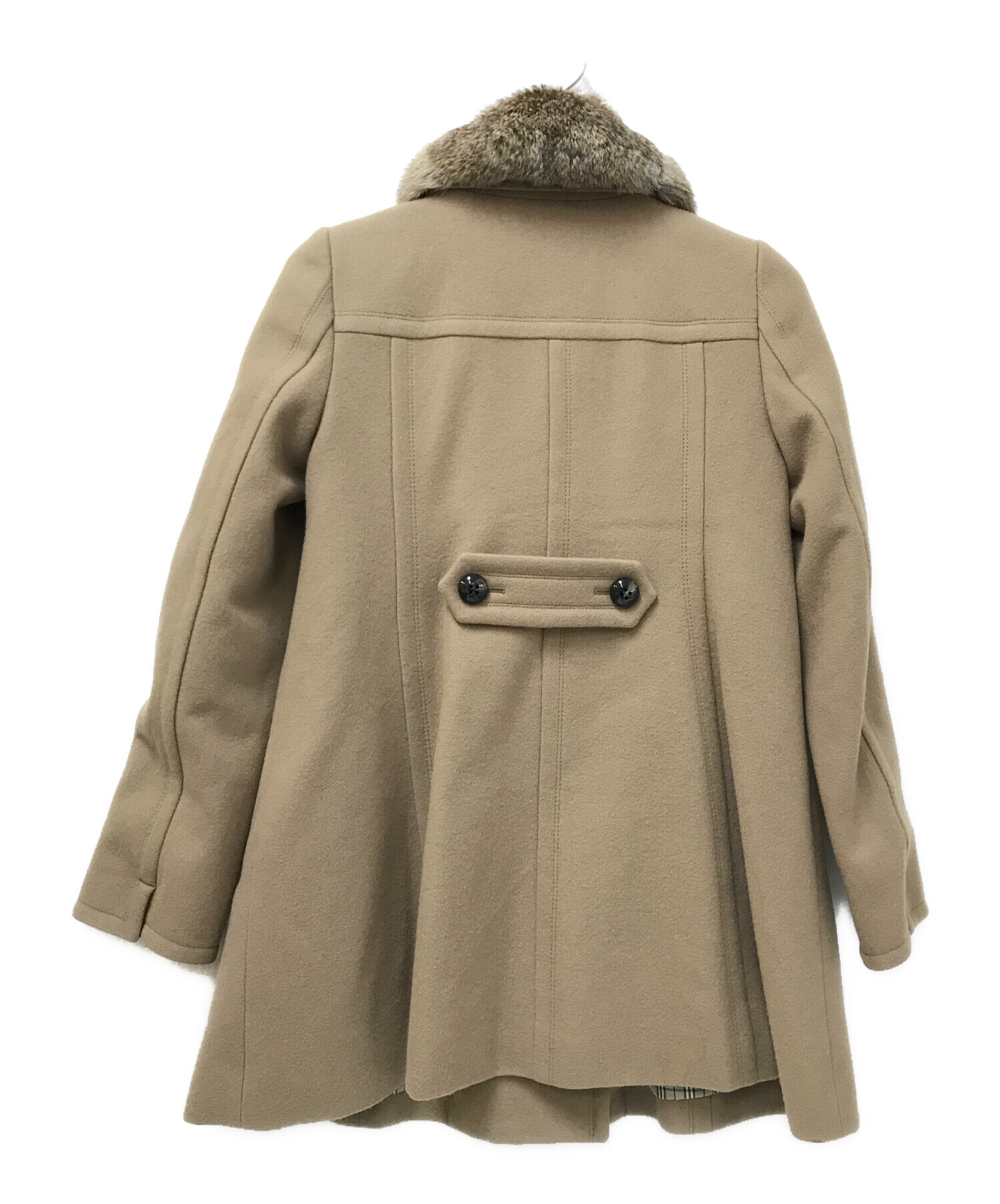 BURBERRY BLUE LABEL バーバリー ファー コート グレー 38 BURBERRY