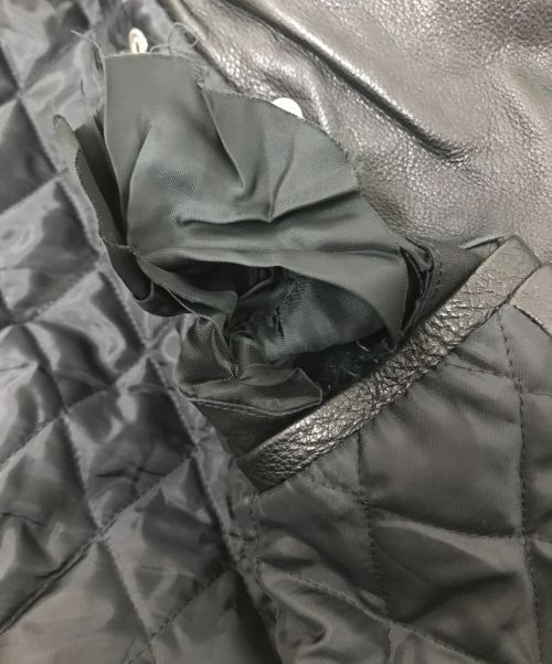 ANNDIRK IZM（アンダーク イズム）ANNDIRK IZM (アンダーク イズム) ストライプダブルライダースジャケット ブラック サイズ:下記参照の古着・服飾アイテム