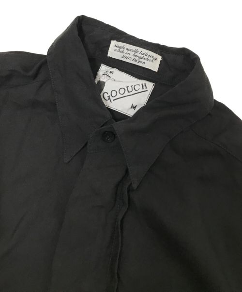 GOOUCH（グーチ）GOOUCH (グーチ) 刺繍レーヨンシャツ ブラック サイズ:Mの古着・服飾アイテム