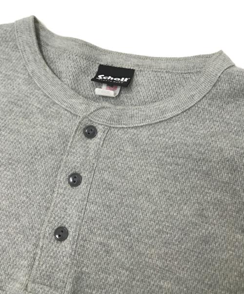 Schott（ショット）Schott (ショット) HONEYCOMB WAFFLE HENRY NECK グレー サイズ:Lの古着・服飾アイテム