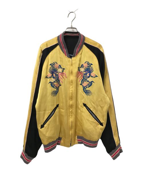 テーラー東洋（テーラートウヨウ）テーラー東洋 (テーラートウヨウ) Early 1950s Style Acetate Souvenir Jacket ブラック×イエロー サイズ:特大の古着・服飾アイテム