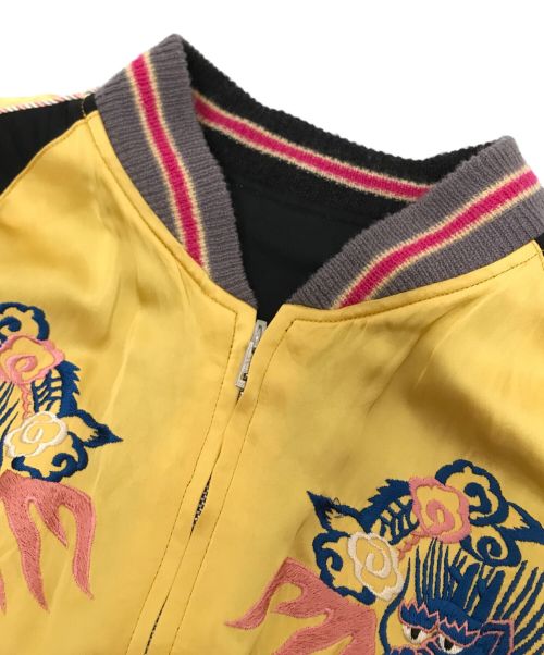 テーラー東洋（テーラートウヨウ）テーラー東洋 (テーラートウヨウ) Early 1950s Style Acetate Souvenir Jacket ブラック×イエロー サイズ:特大の古着・服飾アイテム