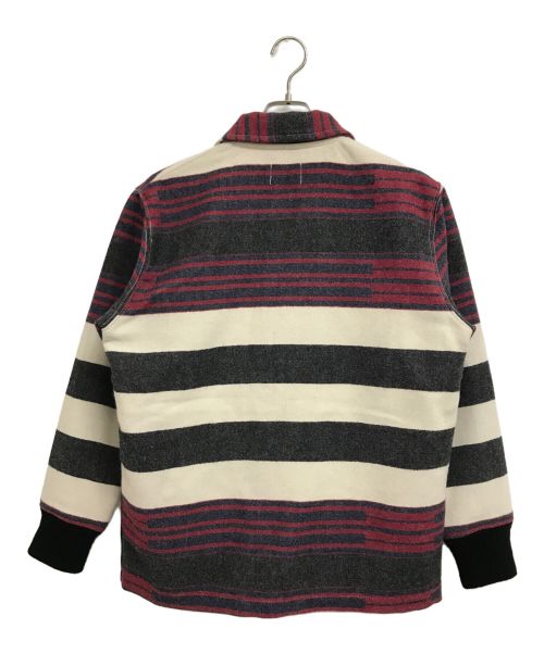 CAL O LINE（キャルオーライン）CAL O LINE (キャルオーライン) ブランケットジャッケット グレー×レッド サイズ:Mの古着・服飾アイテム