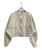 pelleqペレック）の古着「ノーカラージャケット」｜ベージュ