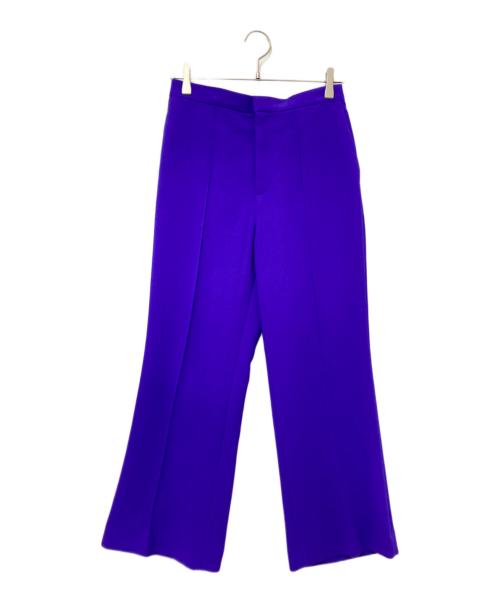 BEAUTY&YOUTH（ビューティーアンドユース）BEAUTY&YOUTH (ビューティーアンドユース) BY ピンタック バックゴム フレアパンツ -ウォッシャブル パープル サイズ:Lの古着・服飾アイテム