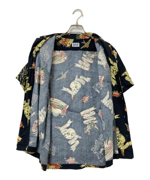 Schott（ショット）Schott (ショット) 総柄シャツ ブラック サイズ:Sの古着・服飾アイテム