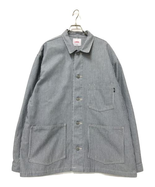 EDWIN（エドウィン）EDWIN (エドウィン) ストライプカバーオール グレー×ホワイト サイズ:XLの古着・服飾アイテム