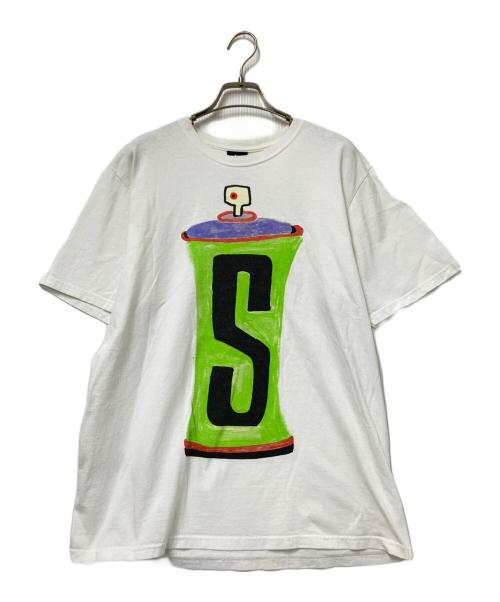 stussy（ステューシー）stussy (ステューシー) SPRAYCAN TEE ホワイト サイズ:Mの古着・服飾アイテム