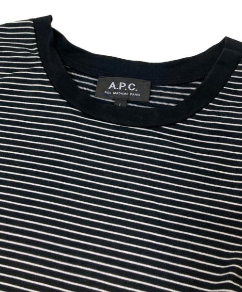A.P.C.（アーペーセー）A.P.C. (アーペーセー) ボーダーTシャツ ブラック サイズ:Lの古着・服飾アイテム