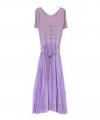 Diagramダイアグラム）の古着「ベルト付きノースリーブワンピース」｜パープル